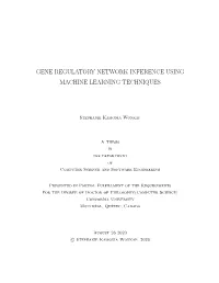 Gene Regulatory Network Inference Using Machine Learning Techniques