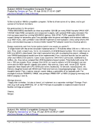 Subject: MSX2 Compatible Computer Project Posted by Sergey on Tue