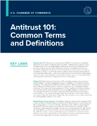 Antitrust 101: Common Terms and Definitions