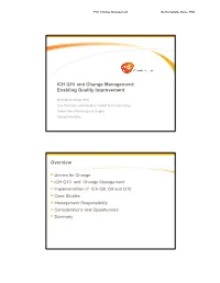 ICH Q10 and Change Management: Enabling Quality Improvement