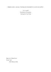 Optimal Academic Experience: Exploring the Relationship Between Motivation and Flow