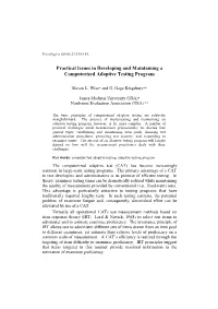 Practical Issues in Developing and Maintaining a Computerized Adaptive Testing Program