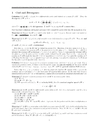 1 Curl and Divergence