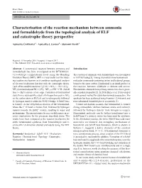 Characterisation of the Reaction Mechanism Between Ammonia and Formaldehyde from the Topological Analysis of ELF and Catastrophe Theory Perspective