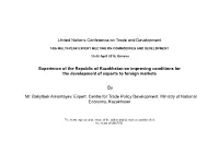 Experience of the Republic of Kazakhstan on Improving Conditions for the Development of Exports to Foreign Markets