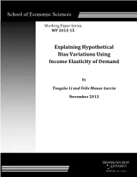 Explaining Hypothetical Bias Variations Using Income Elasticity of Demand