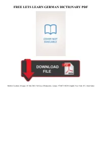 Lets Learn German Dictionary Free