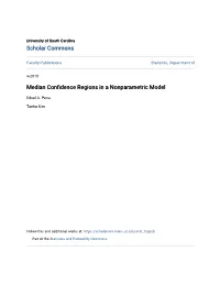 Median Confidence Regions in a Nonparametric Model