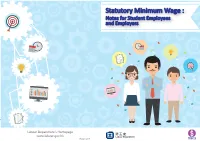 Statutory Minimum Wage: Notes for Student Employees and Employers