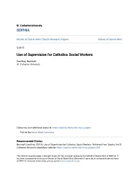Use of Supervision for Catholics Social Workers