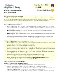 User Guide for Pcs with Libby Ebooks and Audiobooks from Your Library