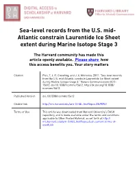 Atlantic Constrain Laurentide Ice Sheet Extent During Marine Isotope Stage 3
