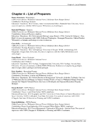 Chapter 4 – List of Preparers