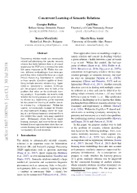 Concurrent Learning of Semantic Relations