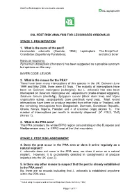 CSL PEST RISK ANALYSIS for LEUCINODES ORBONALIS STAGE 1: PRA INITIATION 1. What Is the Name of the Pest? Leucinodes Orbonalis (G