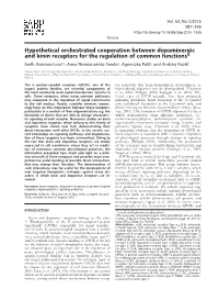 Hypothetical Orchestrated Cooperation Between Dopaminergic and Kinin Receptors for the Regulation of Common Functions*