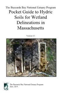 Pocket Guide to Hydric Soils for Wetland Delineations in Massachusetts