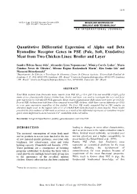 Quantitative Differential Expression of Alpha and Beta Ryanodine Receptor Genes in PSE (Pale, Soft, Exudative) Meat from Two Chicken Lines: Broiler and Layer