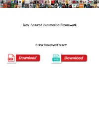 Rest Assured Automation Framework