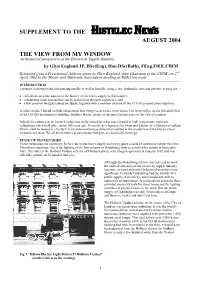 THE VIEW from MY WINDOW by GLYN ENGLAND