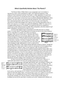 What Is Specifically Holstian About 'The Planets'?