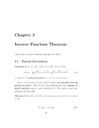 Chapter 3 Inverse Function Theorem