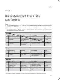 Community Conserved Areas in India: Some Examples*