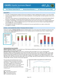 EWARN Weekly Summary Report Early Warning Alert and Response Network