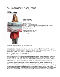 For Immediate Release & Listing