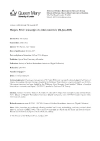 Harper, Peter: Transcript of a Video Interview (06-Jun-2015)