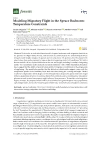 Modeling Migratory Flight in the Spruce Budworm: Temperature Constraints