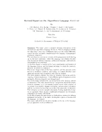Revised Report on the Algorithmic Language Algol 60