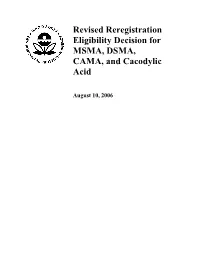 Revised Reregistration Eligibility Decision for MSMA, DSMA, CAMA