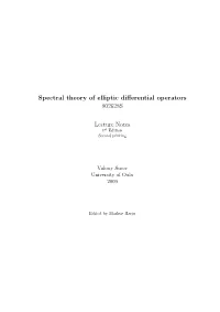 Spectral Theory of Elliptic Differential Operators