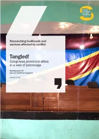 Tangled! Congolese Provincial Elites in a Web of Patronage