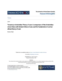 Towards an Aristotelian Theory of Care