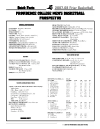 2007-08 Friar Basketball Charles Burch Charles Burch Career Game-By-Game