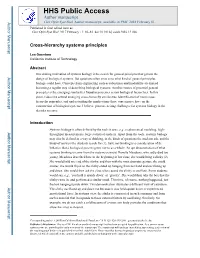 Cross-Hierarchy Systems Principles