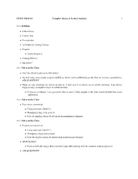 CS414-2004S-01 Compiler Basics & Lexical Analysis 1 01-0: Syllabus