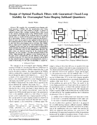 Design of Optimal Feedback Filters with Guaranteed Closed-Loop Stability for Oversampled Noise-Shaping Subband Quantizers