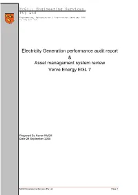 Electricity Generation Performance Audit Report & Asset Management