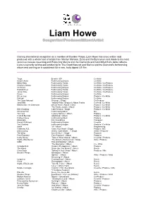 Liam Howe Complete CV