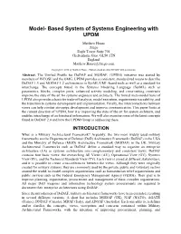 Model-Based System of Systems Engineering with UPDM