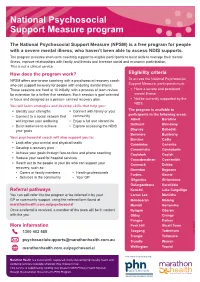 National Psychosocial Support Measure Program