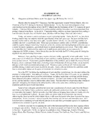 STATEMENT of CHAIRMAN AJIT PAI Re: Mitigation of Orbital Debris in the New Space Age, IB Docket No