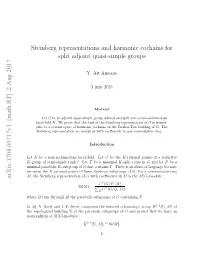 Steinberg Representations and Harmonic Cochains for Split Adjoint
