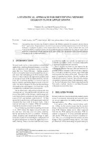 A Statistical Approach for Identifying Memory Leaks in Cloud Applications
