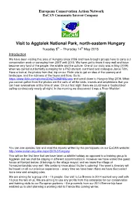 Aggtelek 2015 Proposed Programme