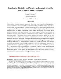 Bundling for Flexibility and Variety: an Economic Model for Multi-Producer Value Aggregation