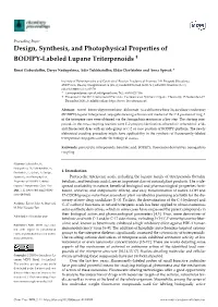 Design, Synthesis, and Photophysical Properties of BODIPY